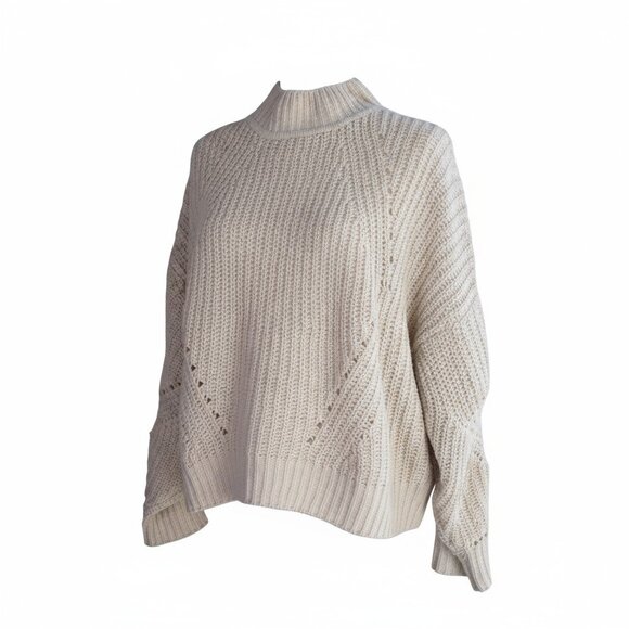 American Threads Beige Pointelle Knit Sweater – Size S/M - Picture 4 of 4
